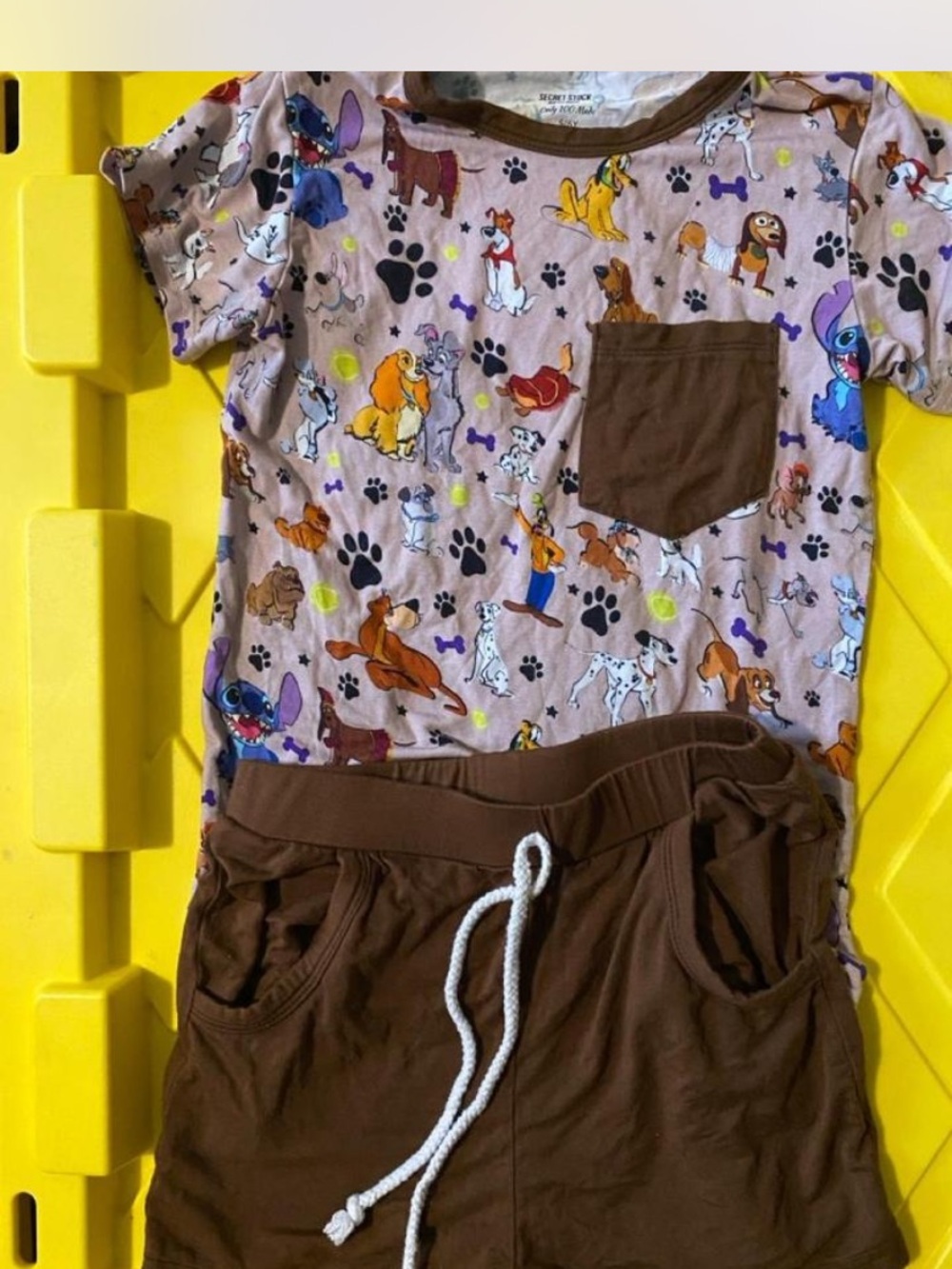 5/6 Disney Dogs bamboo short set EUC